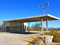 One of two gas stations in Desert Center, both abandoned since the early 70s.