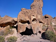 Skull Rock is 10 miles from US-95 on Kofa Queen Canyon Road.