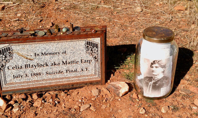 Mattie Earp's memorial in Pinal Cemetery.