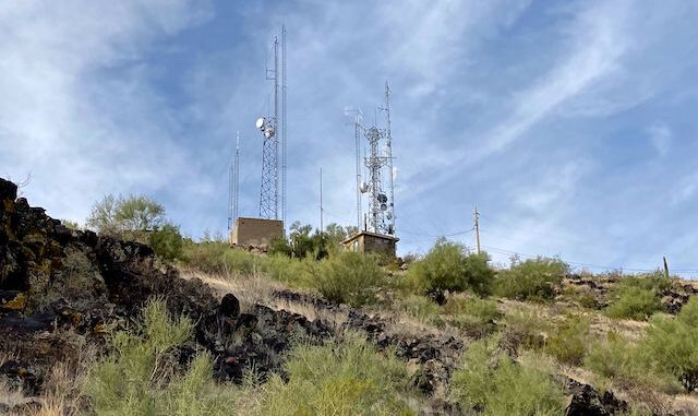 Small portion of the antenna farm atop Shaw Butte.