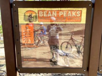 Plenty of signs on the Bean Peaks Gravity Flow Trails: You can't get lost!