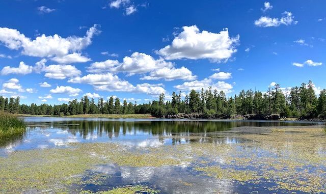 Beautiful clouds over White Horse Lake.