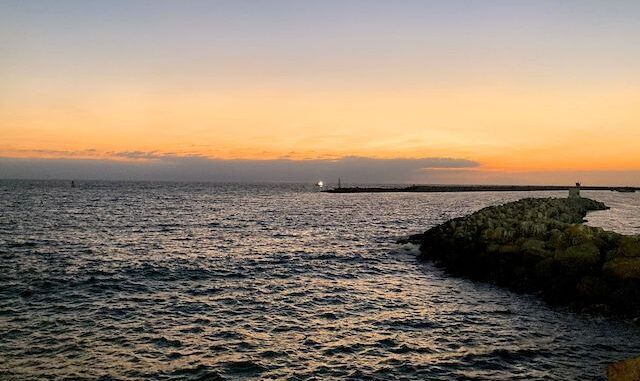 Sunset over the Pacific Ocean, from Redondo Beach Pier.