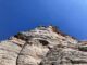 Looking up at Fisher Point, from the junction of Sandys Canyon and Walnut Canyon. Despite the nearby Brigade Fire, the sky really was this blue.