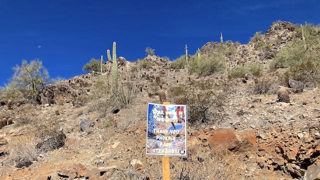 I saw no "trail work in progress", but the RJ Peak trail was in good shape, and their effort much appreciated!