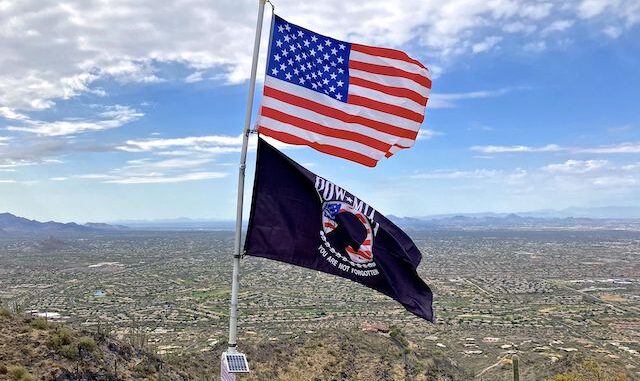 All the formations south of Black Mountain were easy to pick out: Granite Mountain, Pinnacle Peak, Tom's Thumb, the McDowell Mountains, Camelback, Piestewa Peak, etc.