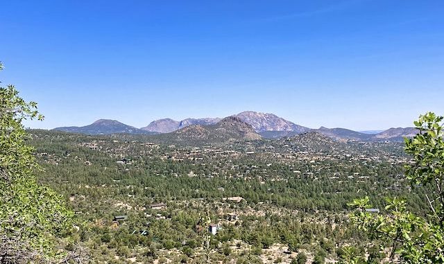 Looking northwest at Two Rock Mountain, Thumb Butte and Granite Mountain. (Little Granite Mountain barely visible behind Two Rock Mountain.)