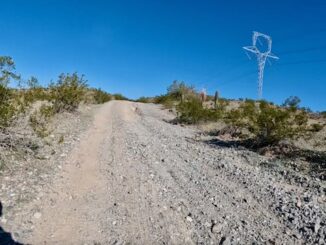 Butterfield Stage Trail: The only "climb" beween Enid and Christmas Camp is 35 ft. at 6.8%, in the first mile, around Hill 1535. If you feel motivated, you can always ride over it. (GoPro screen cap)