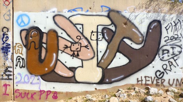 Graffiti on Maricopa Trail at Sun Valley Parkway.