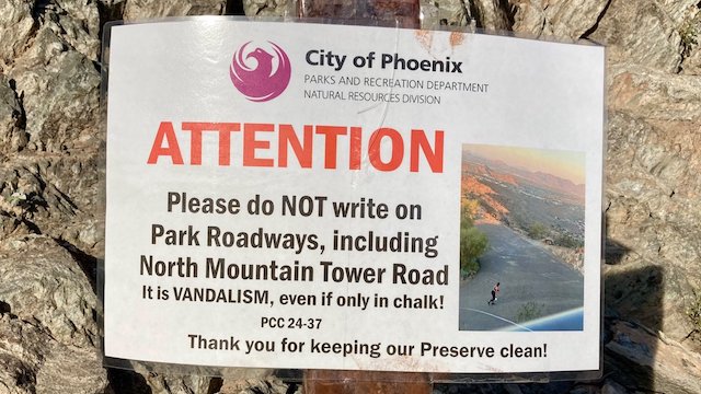 North Mountain anti-graffiti sign